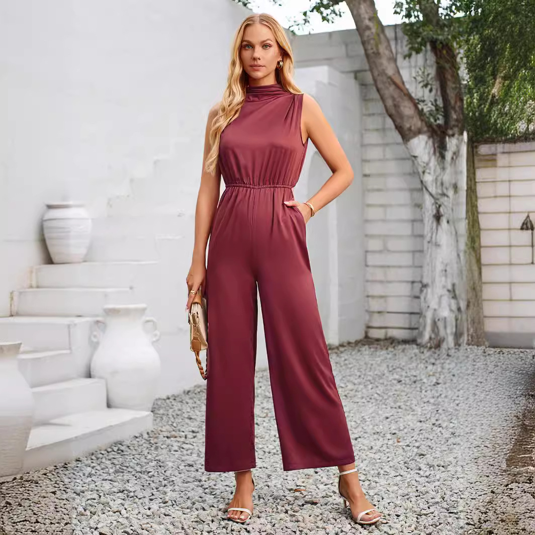 Isabella - Solid Color Hollow-out Jumpsuit